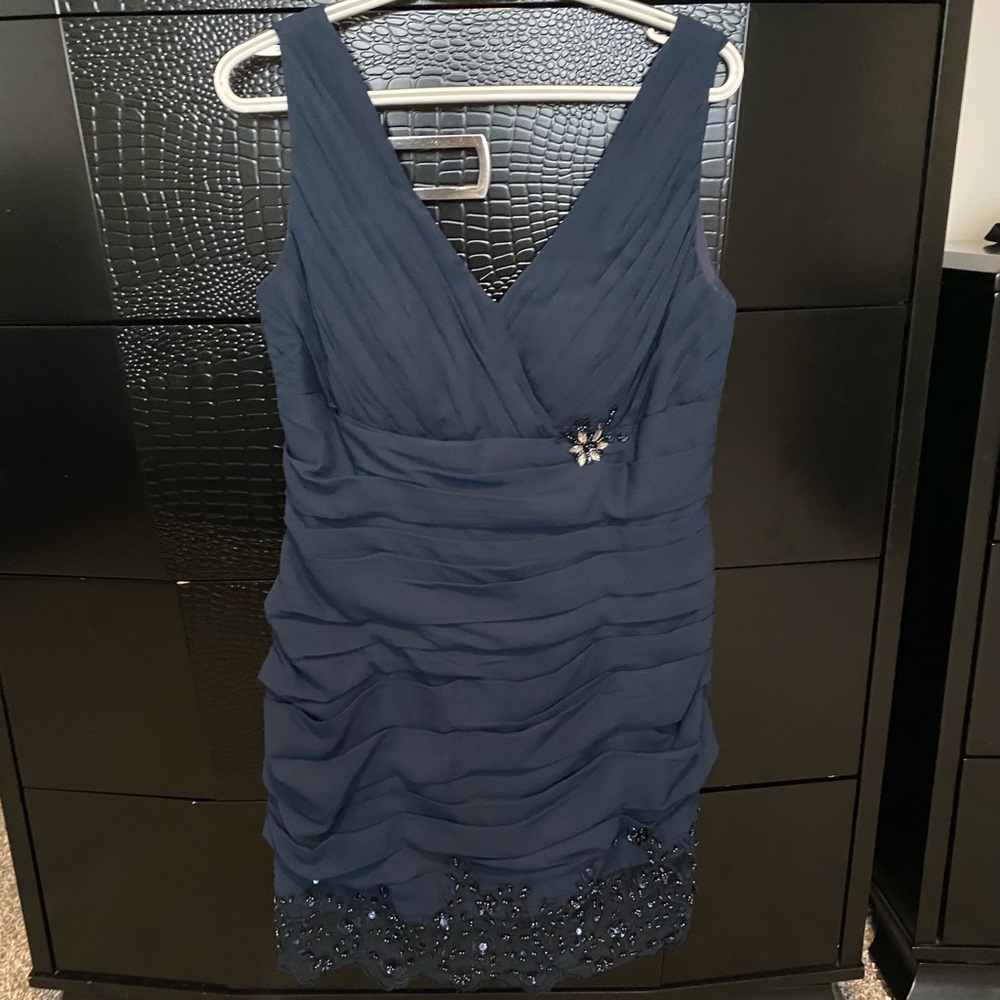 Navy Blue chiffon dress 10